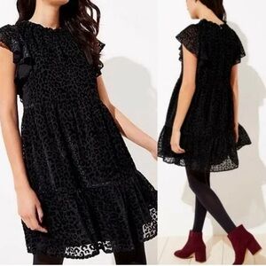 LOFT Burnout Leopard Pattern Dress